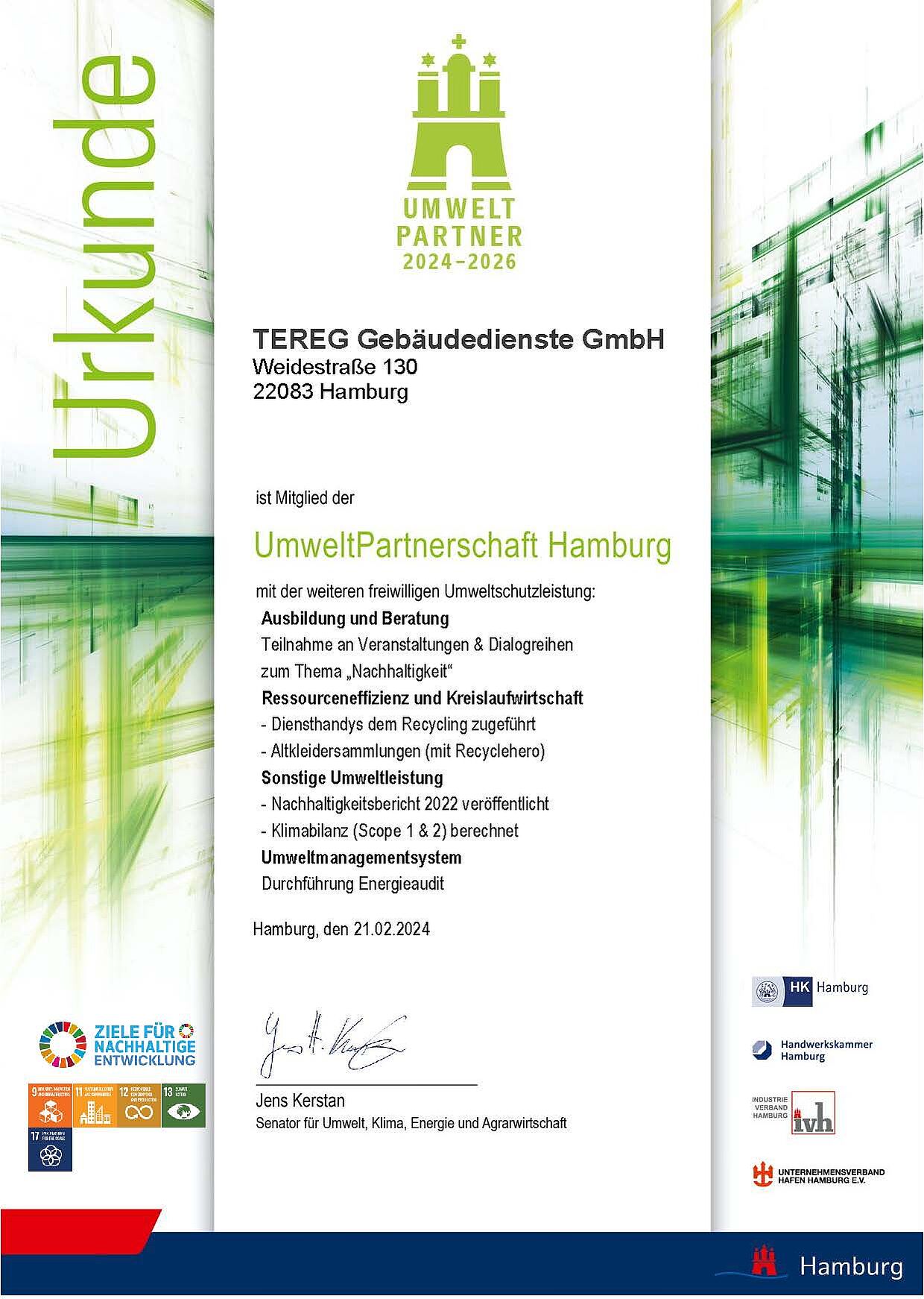 Nachhaltig: 20 Jahre UmweltPartnerschaft Hamburg